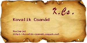 Kovalik Csanád névjegykártya